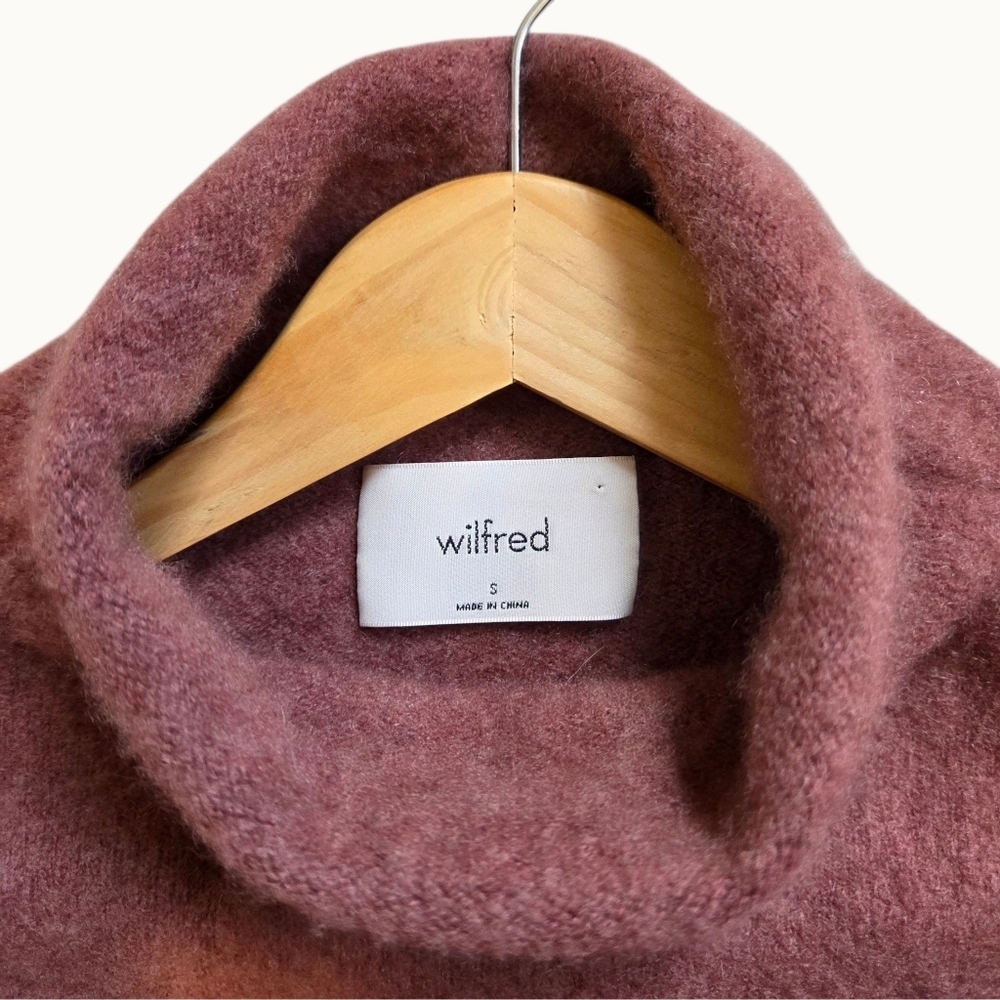 Wilfred Cropped Mock Neck Sweater – Dusty Rose | Size S - Picture 4 of 5